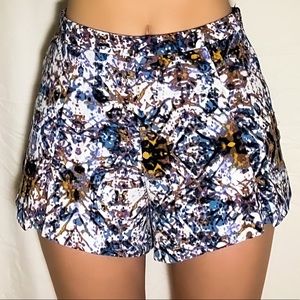 Colorful (blue, gold, purple, black) flowy shorts